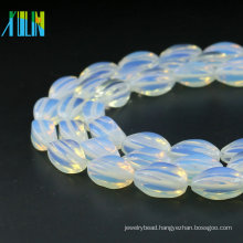 High Quality XA0005 Helix Drop Lab Created Ethiopian Opal White Gemstone Loose Beads